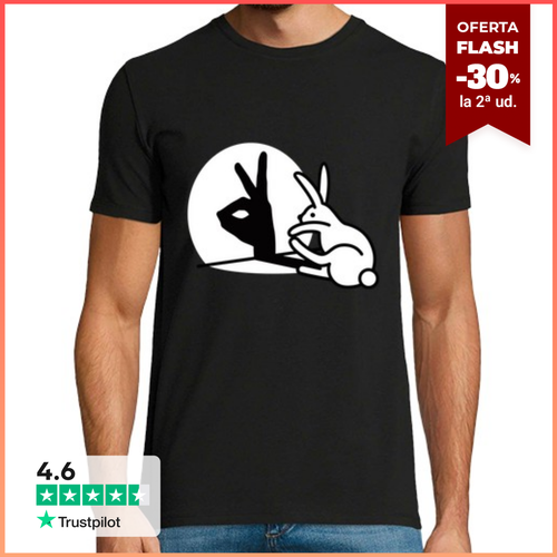 Camiseta Hombre Manga Corta gracioso conejo marionetas de sombras - latostadora.com - Modalova
