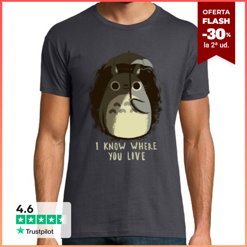 Camiseta Hombre Manga Corta Totoro umbrella - I know where you - latostadora.com - Modalova