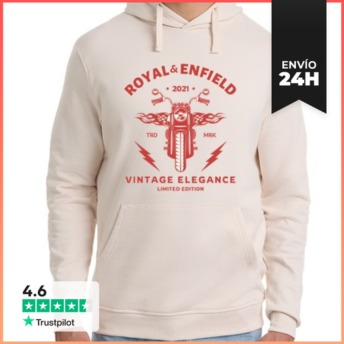 Sudadera Unisex Con Capucha Royal Enfield 2021 Vintage Elegance - latostadora.com - Modalova