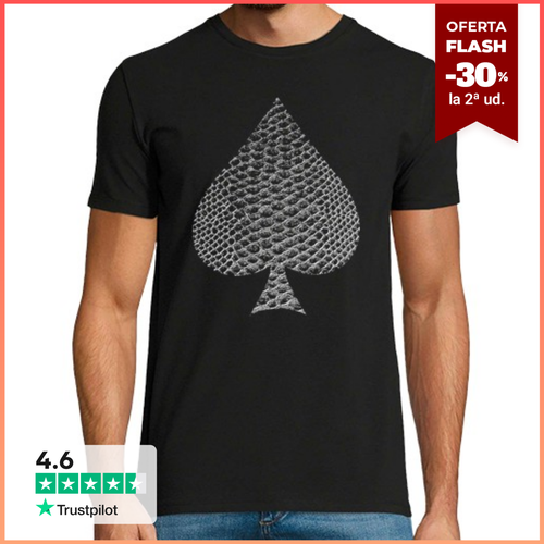 Camiseta Hombre Manga Corta as de espadas piel de serpiente carta - latostadora.com - Modalova