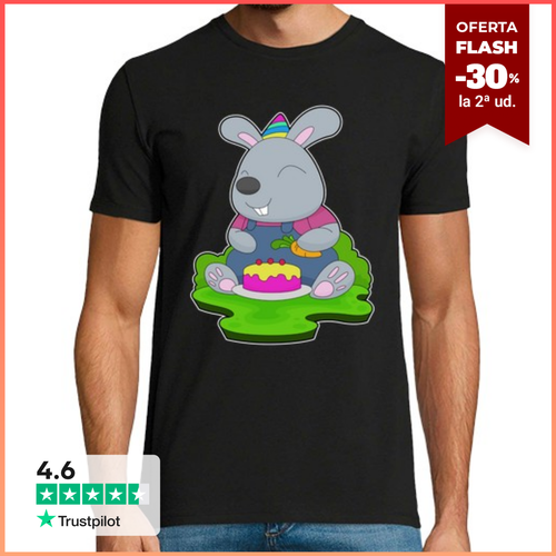 Camiseta Hombre Manga Corta Conejo de cumpleaños granjero - latostadora.com - Modalova
