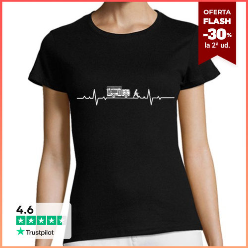 Camiseta Mujer Manga Corta latido del corazón del bombero del - latostadora.com - Modalova