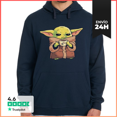 Sudadera Unisex Con Capucha Baby Yoda Mandalorian Morning Coffee - latostadora.com - Modalova