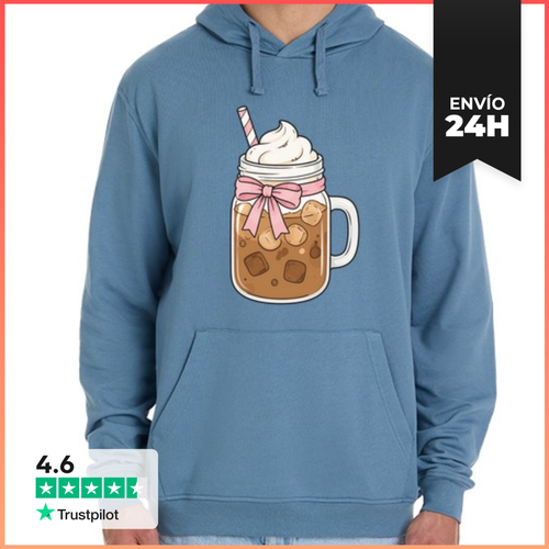 Sudadera Unisex Con Capucha Tarro De Cristal Café Helado Con - latostadora.com - Modalova