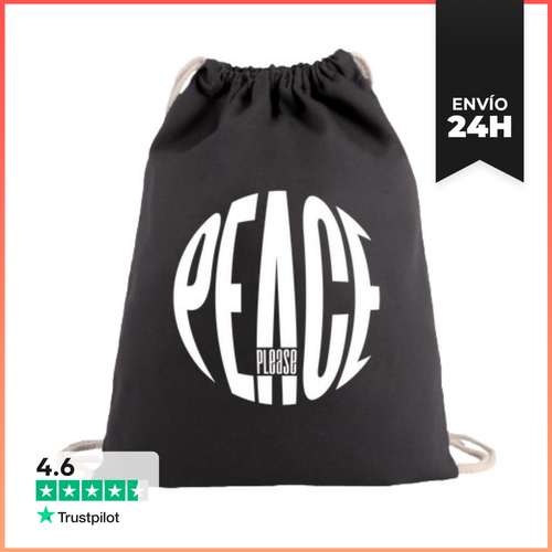 Mochila Saco Con Cuerdas PEACE, PLEASE WHITE LaTostadora - latostadora.com - Modalova