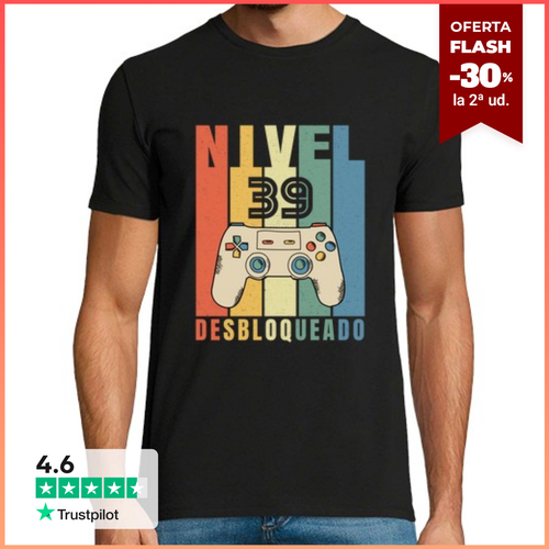 Camiseta Hombre Manga Corta 52 anos 39 Desbloqueado Gamer 39 Anos - latostadora.com - Modalova