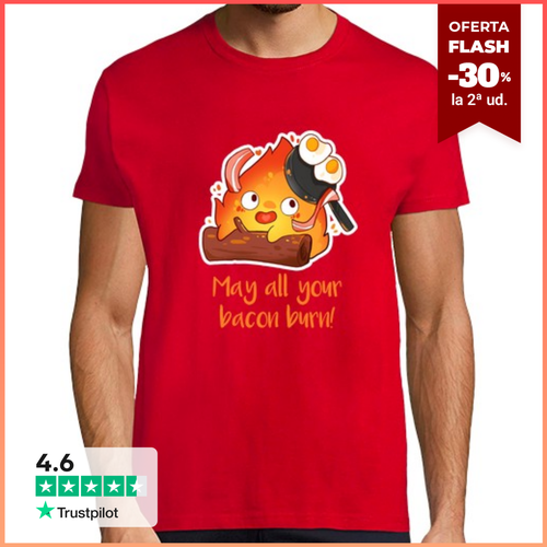 Camiseta Hombre Manga Corta Chibi Calcifer - studio ghibli - latostadora.com - Modalova