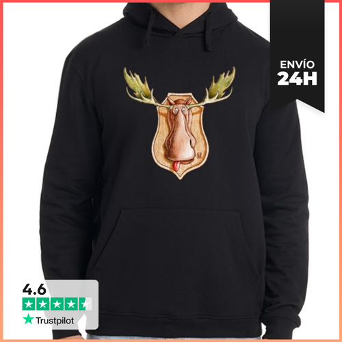 Sudadera Unisex Con Capucha Alce Sin Sombra. Sudadera Negra - latostadora.com - Modalova