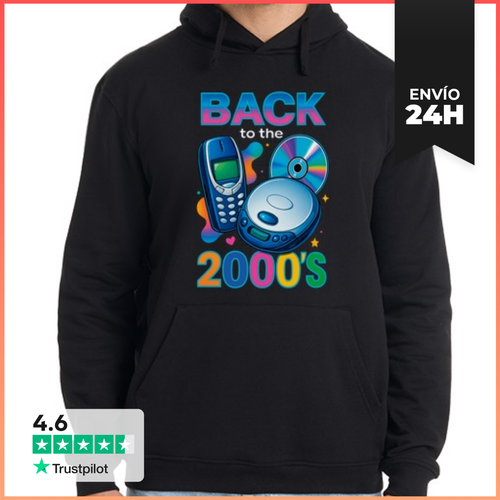 Sudadera Unisex Con Capucha Back To The 2000s Movil Cd Retro - latostadora.com - Modalova