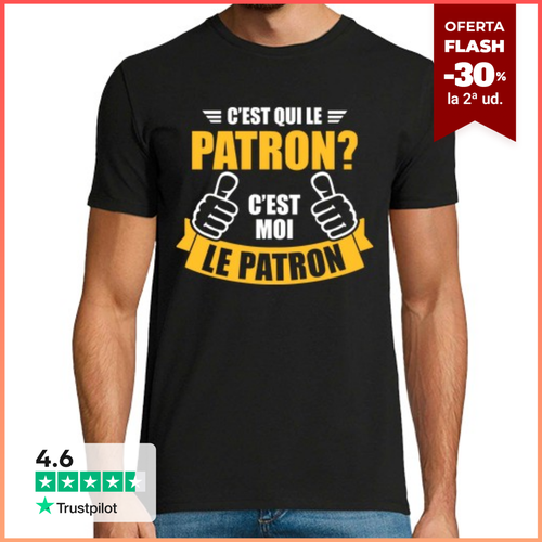 Camiseta Hombre Manga Corta cest que le patron moi le patron - latostadora.com - Modalova