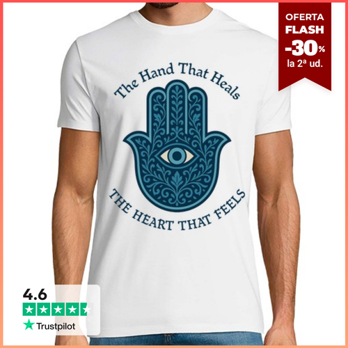 Camiseta Hombre Manga Corta Hamsa Mano Fatima Ojo Mistico Sanar - latostadora.com - Modalova
