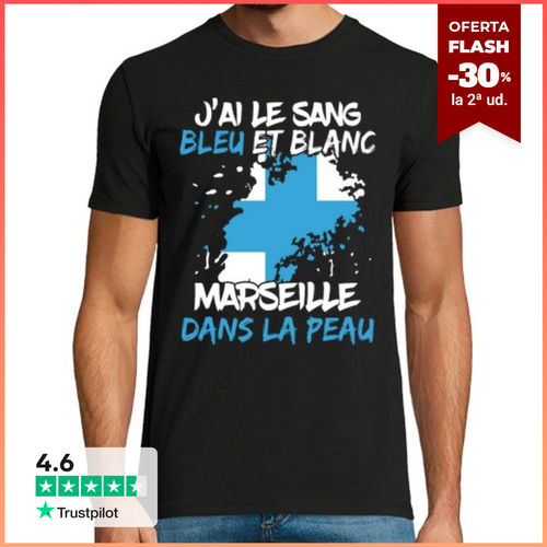 Camiseta Hombre Manga Corta Partidario regalo Marsella en la piel - latostadora.com - Modalova