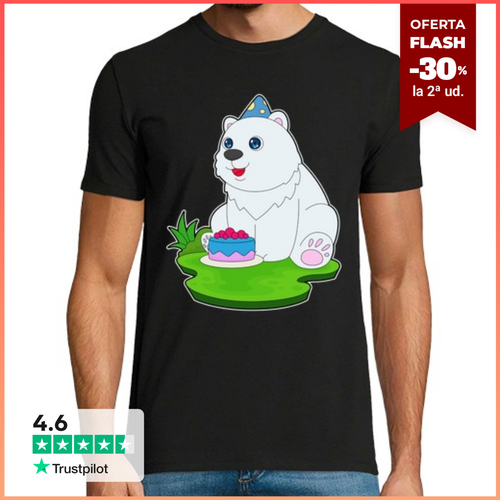 Camiseta Hombre Manga Corta pastel de cumpleaños de oso polar - latostadora.com - Modalova
