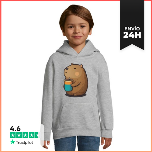 Sudadera Para Niños Con Capucha Capibara Con Café LaTostadora - latostadora.com - Modalova