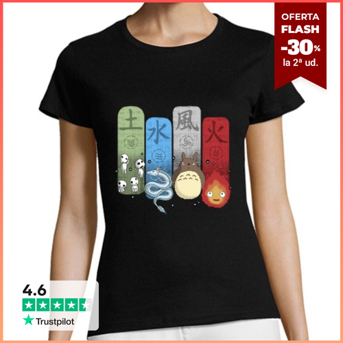 Camiseta Mujer Manga Corta Ghibli Elemental Charms laTostadora" - latostadora.com - Modalova