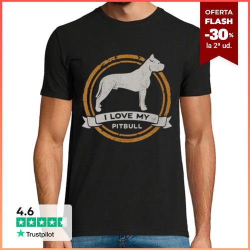 Camiseta Hombre Manga Corta I Love My Pitbull Raza Perro Pit Bull - latostadora.com - Modalova