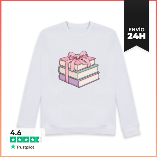 Sudadera Unisex Montón De Libros Con Cinta Rosa LaTostadora - latostadora.com - Modalova