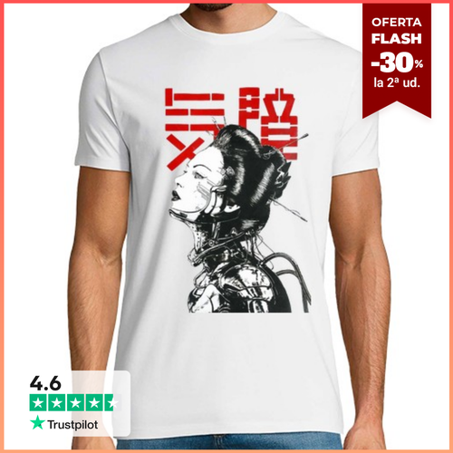 Camiseta Hombre Manga Corta Cyberpunk Japanese Geisha Cyborg - latostadora.com - Modalova