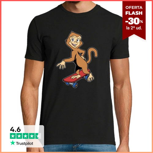 Camiseta Hombre Manga Corta mono de dibujos animados andando en - latostadora.com - Modalova