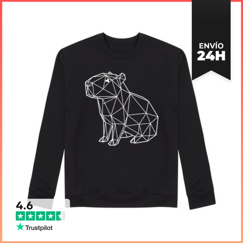 Sudadera Unisex Capibara Sentada Líneas Blancas Estilo Geométrico - latostadora.com - Modalova