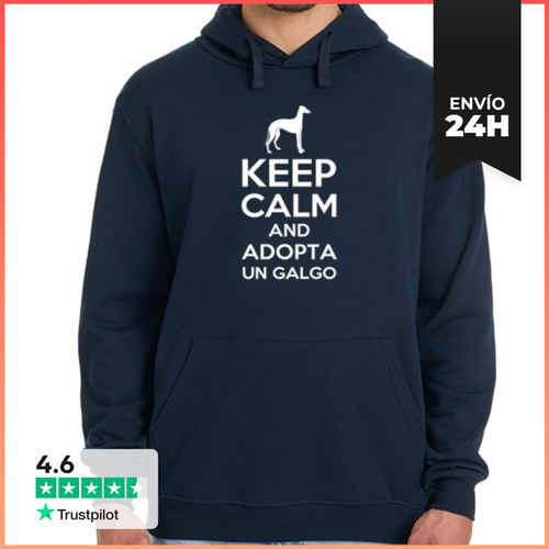 Sudadera Unisex Con Capucha Keep Calm And Adopta Un Galgo - latostadora.com - Modalova