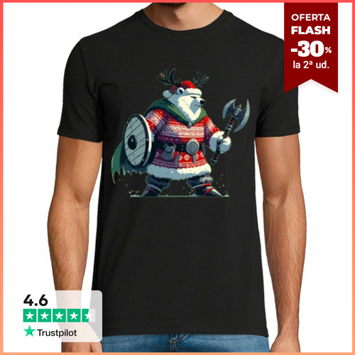 Camiseta Hombre Manga Corta oso polar navideño vikingo navidad - latostadora.com - Modalova