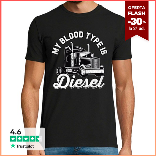 Camiseta Hombre Manga Corta mi tipo de sangre es diesel diesel - latostadora.com - Modalova