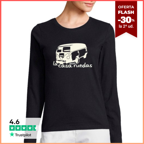 Camiseta Mujer Manga Larga Camiseta manga larga La Casa con - latostadora.com - Modalova