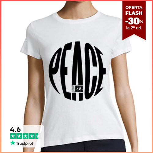 Camiseta Mujer Manga Corta PEACE, PLEASE BLACK laTostadora - latostadora.com - Modalova