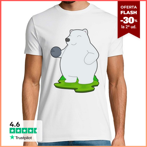 Camiseta Hombre Manga Corta Bola de bolos de oso polar - latostadora.com - Modalova