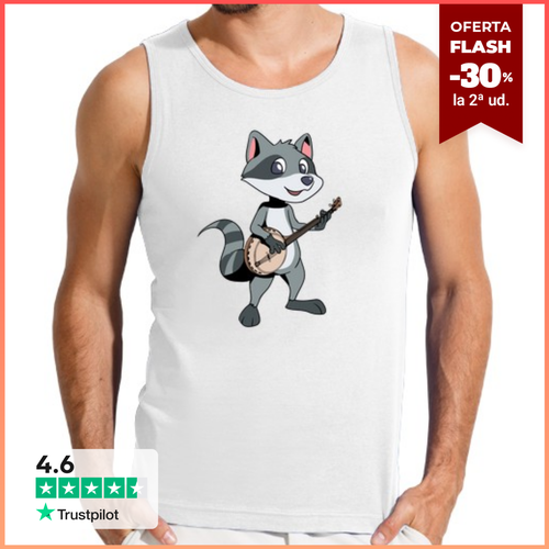 Camiseta Hombre Sin Mangas Mapache de dibujos animados tocando el - latostadora.com - Modalova