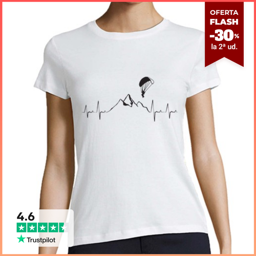 Camiseta Mujer Manga Corta parapente con latido del corazón y - latostadora.com - Modalova