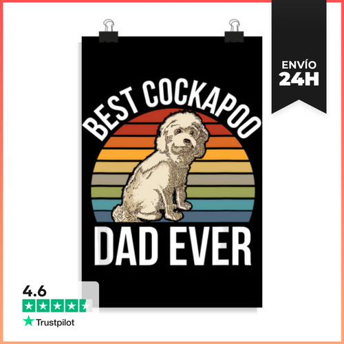 Póster Vertical Mejor Papá De Cockapoo De Todos Los Tiempos Perro - latostadora.com - Modalova