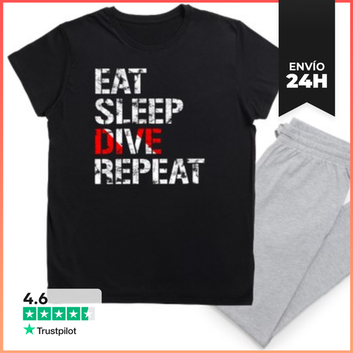 Pijama Eat, Sleep, Dive, Repeat - NODECO Ropa Para Buceadores - latostadora.com - Modalova