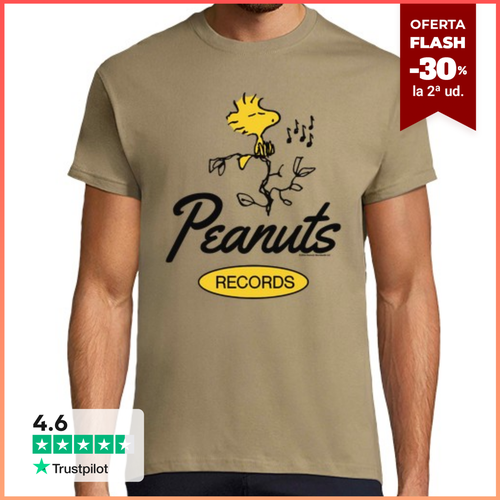 Camiseta Hombre Manga Corta Peanuts Records Woodstock laTostadora - latostadora.com - Modalova