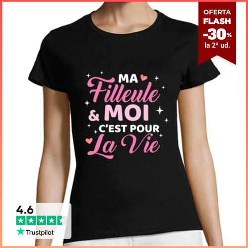 Camiseta Mujer Manga Corta filleule et moi cest pour vie marraine - latostadora.com - Modalova