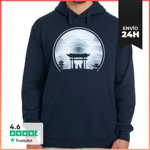 Sudadera Unisex Con Capucha Templo Samurai Blue LaTostadora - latostadora.com - Modalova