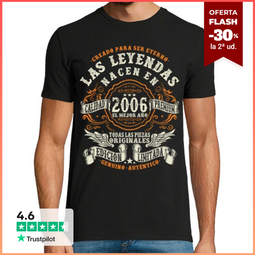 Camiseta Hombre Manga Corta las mejores leyendas nacen en 2006 - latostadora.com - Modalova