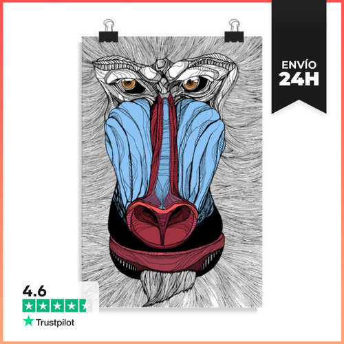Póster Vertical Baboon LaTostadora - latostadora.com - Modalova