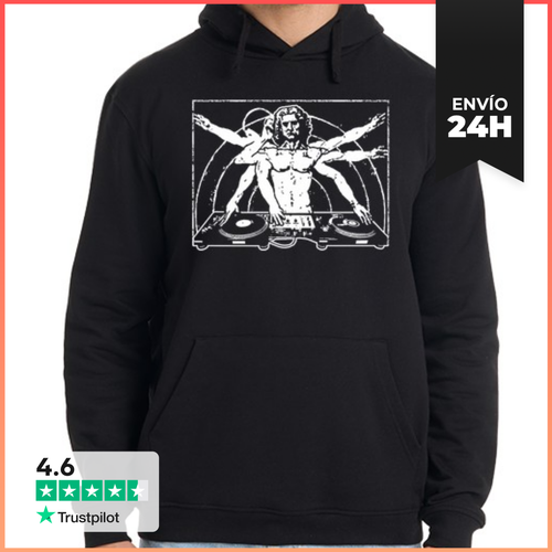 Sudadera Unisex Con Capucha Hombre De Vitruvio DJ LaTostadora - latostadora.com - Modalova
