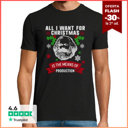 Camiseta Hombre Manga Corta karl marx navidad suéter rojo feo - latostadora.com - Modalova