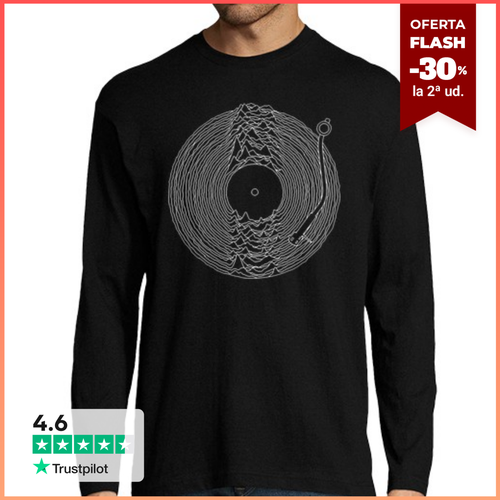 Camiseta Hombre Manga Larga Disco de Vinilo - Turntable - latostadora.com - Modalova
