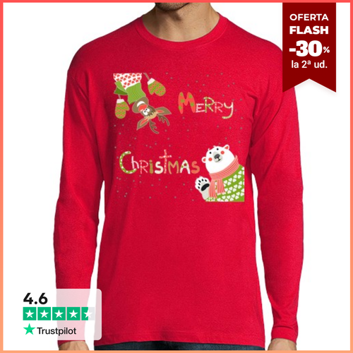 Camiseta Hombre Manga Larga oso polar reno gracioso regalo de - latostadora.com - Modalova