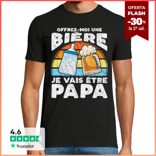 Camiseta Hombre Manga Corta bientôt papa - offrez-moi une bière - latostadora.com - Modalova