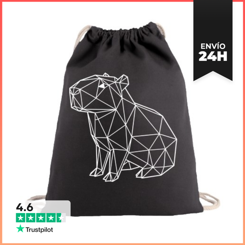 Mochila Saco Con Cuerdas Capibara Sentada Líneas Blancas Estilo - latostadora.com - Modalova
