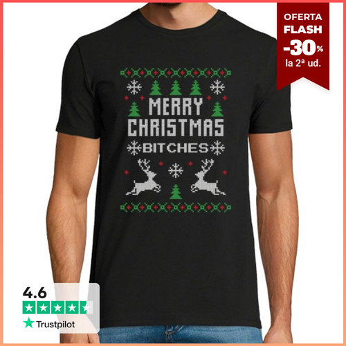 Camiseta Hombre Manga Corta feliz navidad perras suéter feo - latostadora.com - Modalova