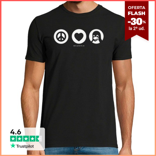 Camiseta Hombre Manga Corta peace, love, linux laTostadora - latostadora.com - Modalova