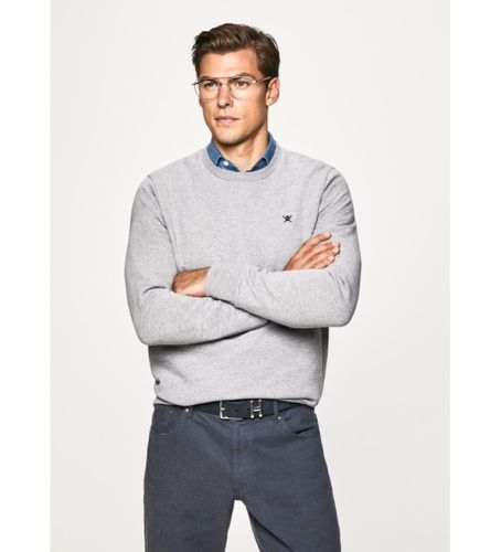 HM580957 Pullover LOGO CRW chalk (L), Casuel, Gris, Coton - Hackett London - Modalova