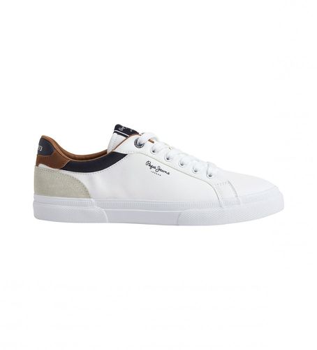 PMS30839 Kenton Court Sneakers (43), Cuir, Blanc, Plat, Lacets, Casuel - Pepe Jeans - Modalova