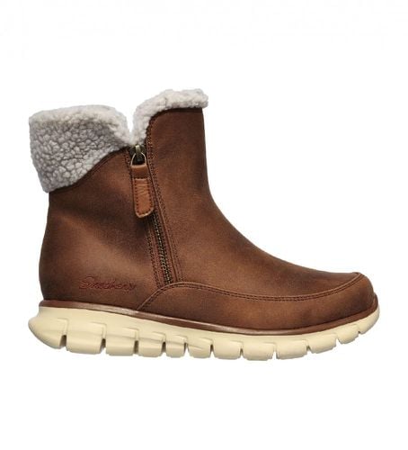 Bottines Synergy - Collab brown (35), Marron, Tissu, 1 à 3 cm, Aucun, Casuel, Imitation cuir - Skechers - Modalova